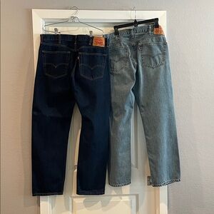 Bundle: Levi's Men's Straight Jeans in Navy and Light Blue